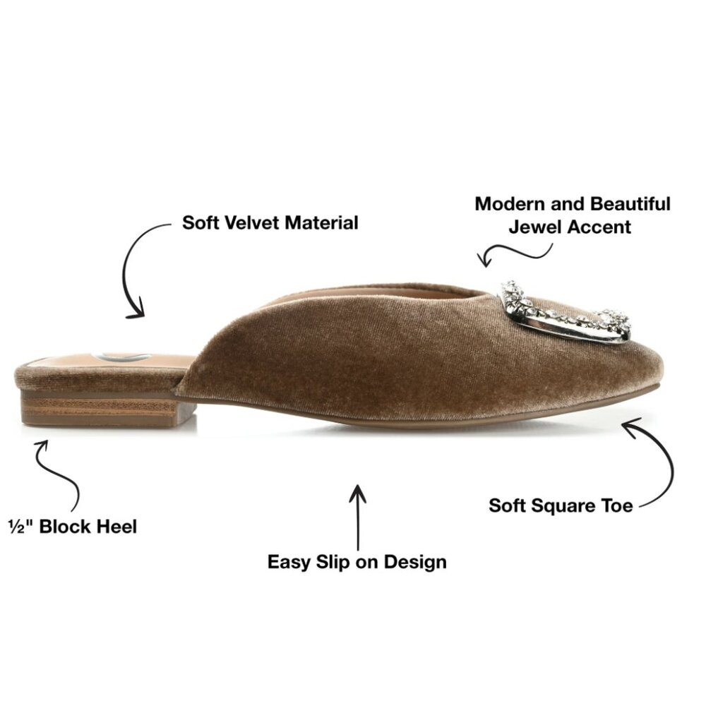 Journee Womens Sonnia Mules Square Toe Slip On Evening Dress Flats 7.5US NWOB - Picture 7 of 7